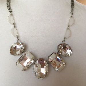 Silver Tone Sparkly Mirror Prism Necklace
